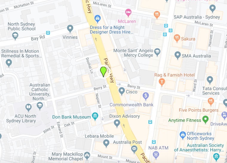 Acu North Sydney Map 2 Person Shared Office @ 150 Pacific Highway, North Sydney, Nsw, 2060 |  Office Hub